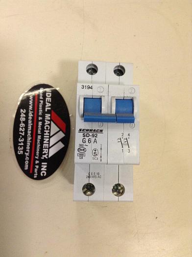 Used SCHRACK 6 Amp Circuit Breaker SD-92G 6A #75714