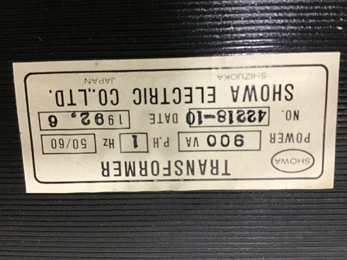 Used SHOWA 0.9 kVA Transformer 42218-10 #128643