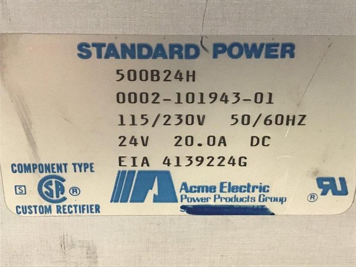Used ACME ELECTRIC Power Supply 500B24H Used