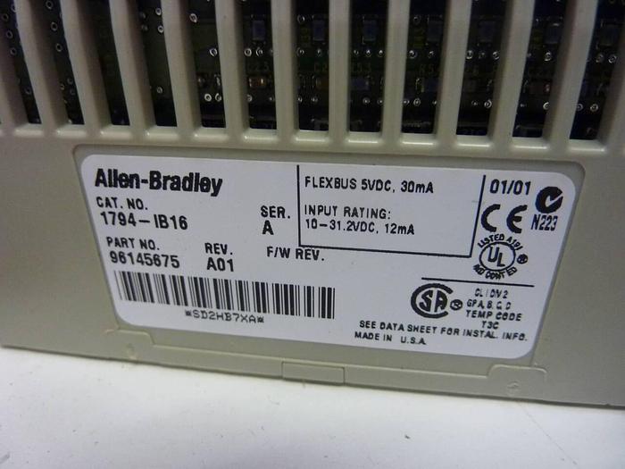 Used ALLEN BRADLEY Input Module 1794-IB16 SER A #49470