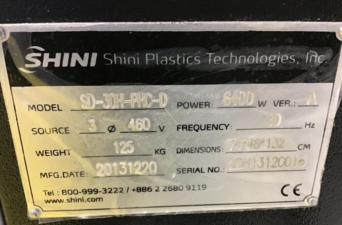 Used SHINI 30 lbs/hr Hot Air Dryer SD-30H-PHC-D USED