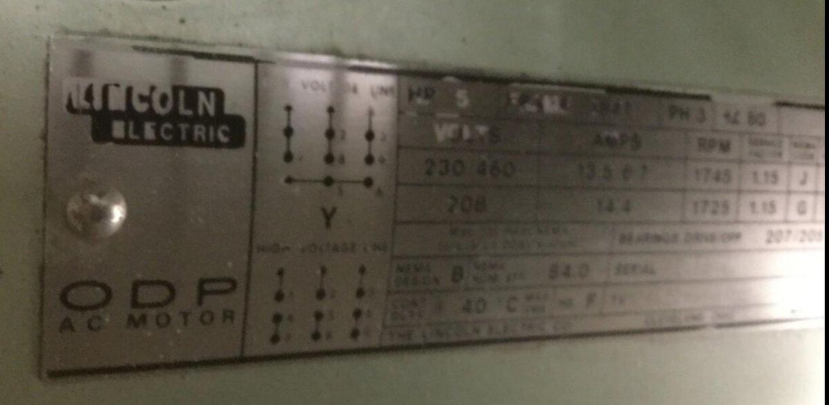 Used NELMOR 5 HP Grinder Granulator RG1012P1 USED