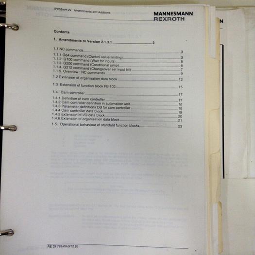 Used MANNESMANN REXROTH Manual IP252MH-2X #71050