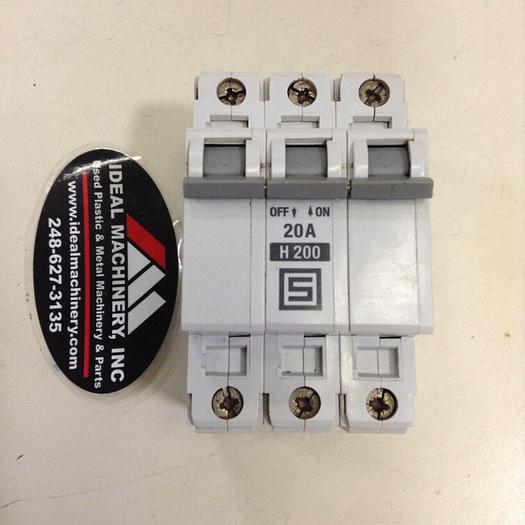 Used SCHURTER 20 Amp Circuit Breaker AS168X-CB3/H200 #75688