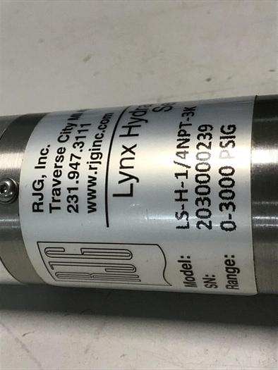 Used RJG INC. Pressure Sensor LS-H-1/4NPT-3K #130584