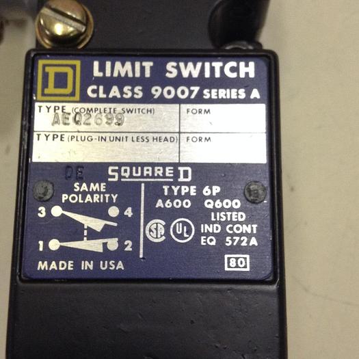Used SQUARE D Limit Switch 9007AEQ2699 #83711
