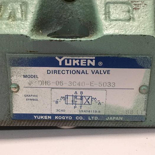 Used YUKEN Directional Valve DH6-06-3C40-E-5033 #91781