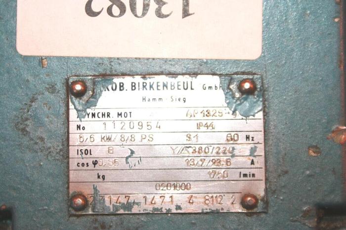 Used ROBERT BIRKENBEUL 9 HP Motor AP132S-4 Used