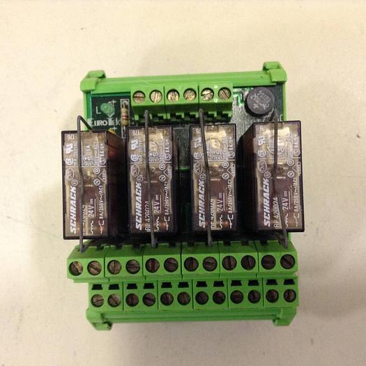 Used EUROTEK Four Channel Relay Breakout ET-MRZ04/24DC/2SC/N #81746