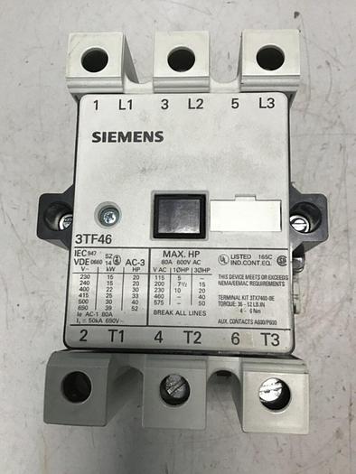 Used SIEMENS Contactor 3TF4622-OAK6 USED