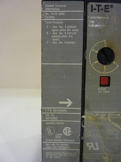 Used SIEMENS 3 Amp Circuit Breaker ED63A003 #42329