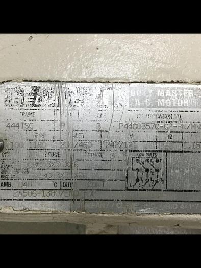 Used RELIANCE ELECTRIC 100 HP Motor P44G0357C-G2 #117005