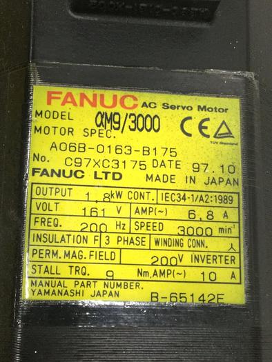 Used FANUC Servo Motor A06B-0163-B175 #107406