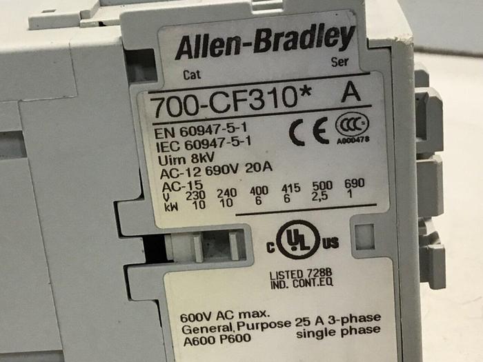 Used ALLEN BRADLEY Control Relay 700-CF310 SER A #124127