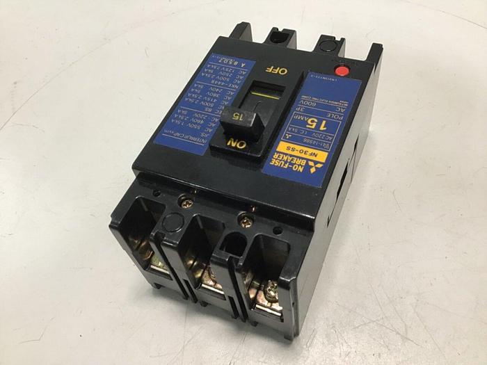 Used MITSUBISHI 15 Amp Circuit Breaker NF30-SS-15 #111913