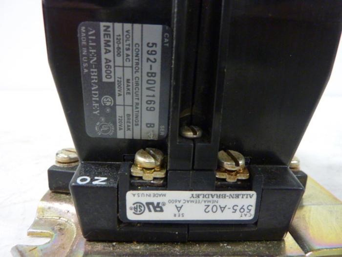 Used ALLEN BRADLEY Overload Starter Relay 592-BOV169 SER B W25 #58861