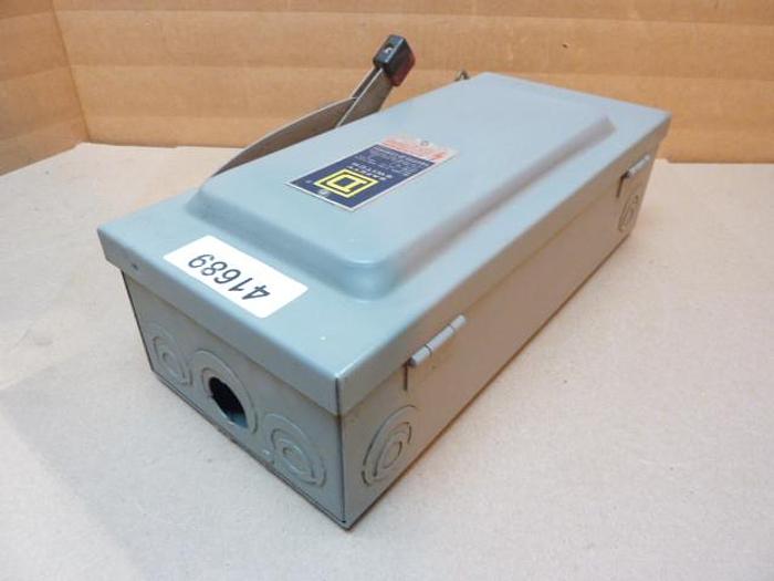 Used SQUARE D 30 Amp Safety Disconnect Switch H361 E1 Used