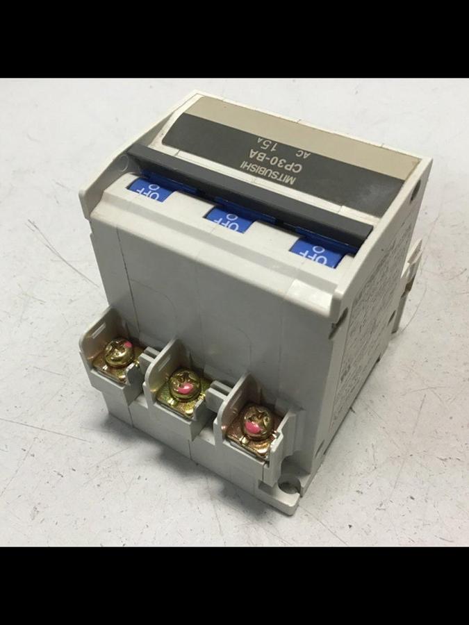 Used MITSUBISHI 15 Amp Circuit Protector CP30-BA-3P-15A Used
