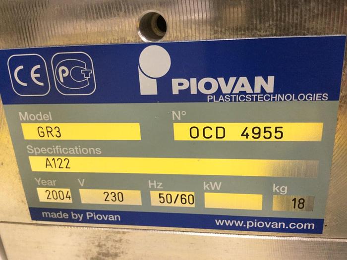 Used PIOVAN Vacuum Receiver GR3 #105313