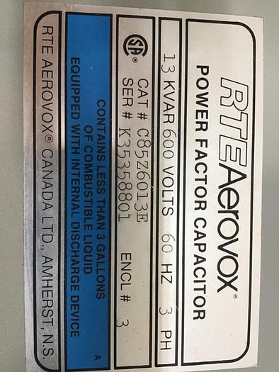 Used AEROVOX Power Factor Capacitor C85Z6013E #138979