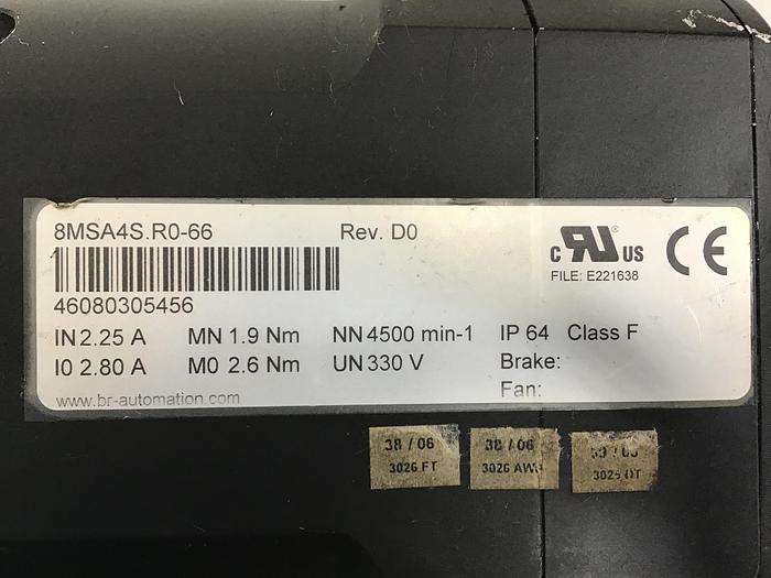 Used BR AUTOMATION Motor 8MSA4S.R0-66 Used #134864