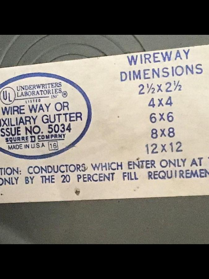 Used SQUARE D Wireway Gutter Box 5034 #128094