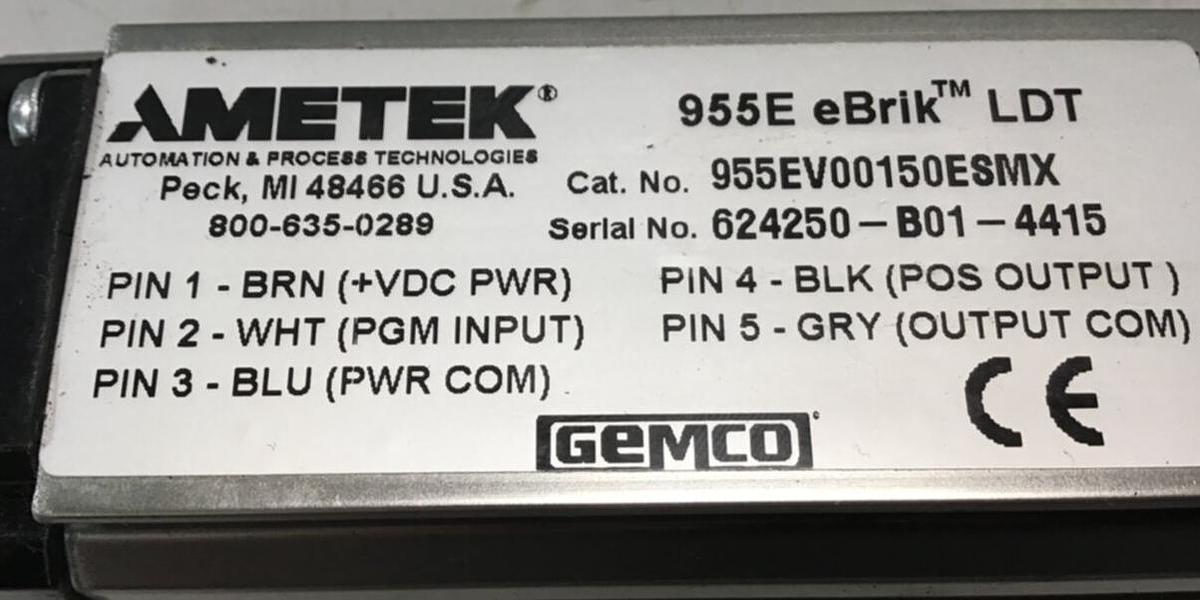 Used AMETEK Linear Transducer 955EV00150ESMX Used