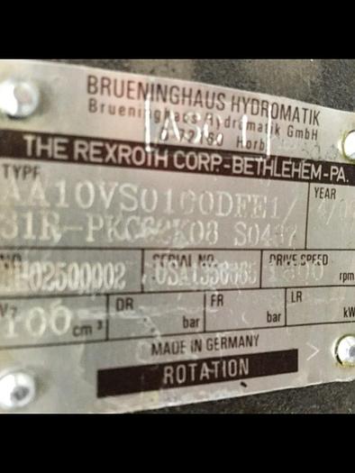 Used BRUENINGHAUS HYDRAULIK Hydraulic Pump AA10VSO100DFE1 #107224