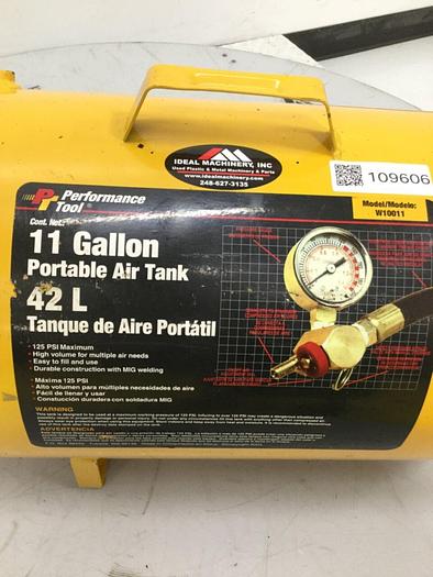 Used PERFORMANCE TOOL Portable Air Tank W10011 #109606