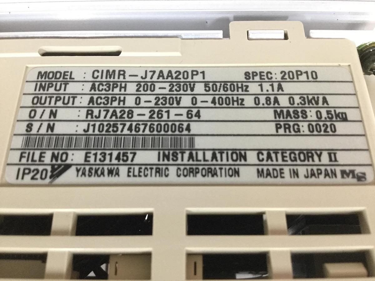 Used YASKAWA VS Mini J7 Inverter CIMR-J7AA20P1 USED