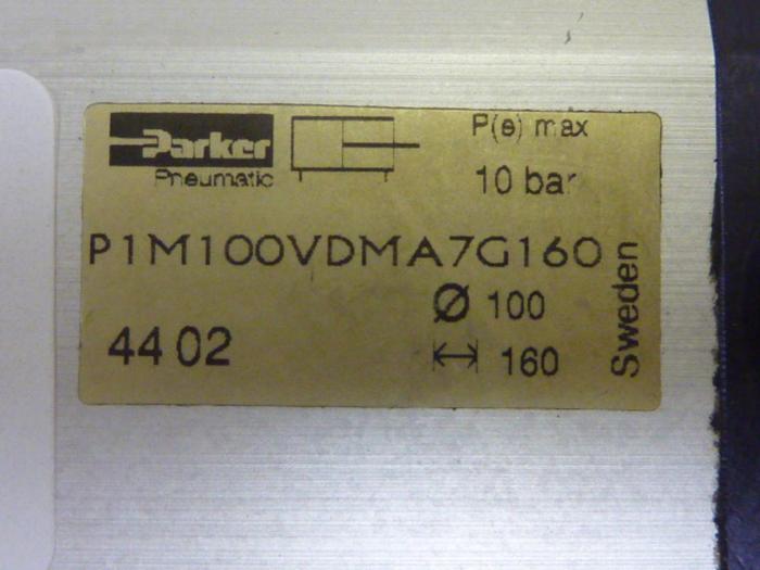 Used PARKER Pneumatic Cylinder P1M100VDMA7G160 #57793