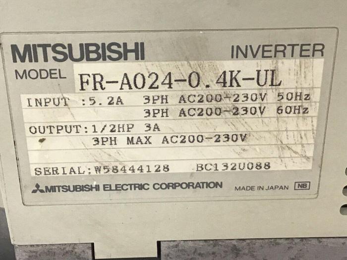Used MITSUBISHI Inverter FR-A024-0.4K-UL USED