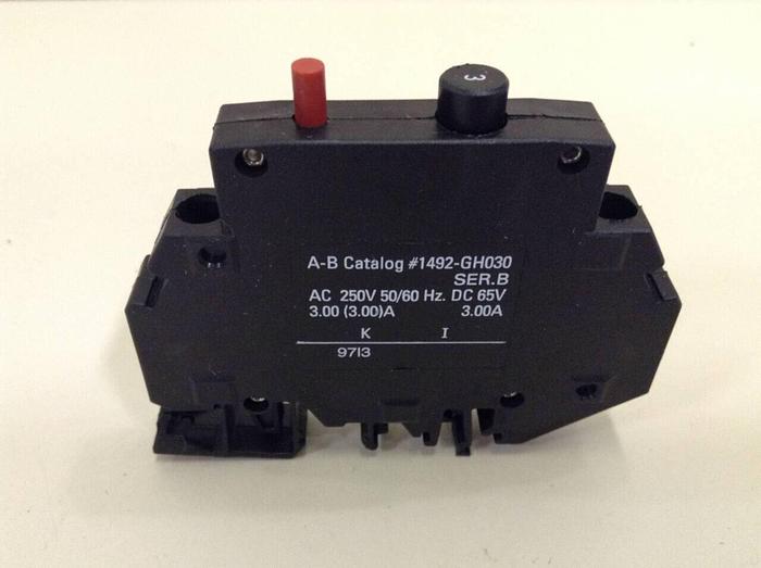 Used ALLEN BRADLEY 3 Amp Circuit Breaker 1492-GH030 SER B #79556