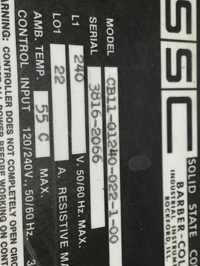 Used BARBER COLMAN Solid State Contactor CB11-01240-022-1-00 #109223