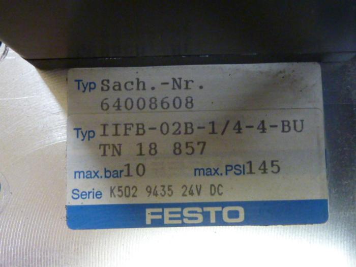 Used FESTO Control Block / Valve Terminal IFB8-02 #52715
