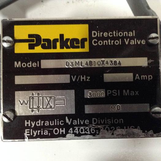Used PARKER Directional Control Valve D3ML4B10X4384 #89845