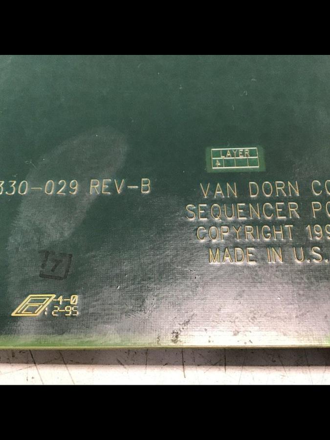Used VAN DORN Sequencer Circuit Board PC330-029 330-029 #136218