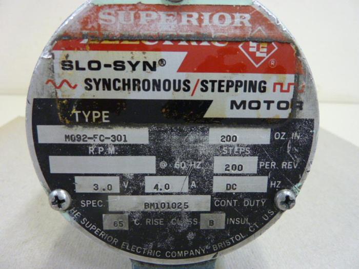 Used SUPERIOR ELECTRIC Stepping Motor MO92-FC-301 #52882