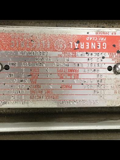 Used GENERAL ELECTRIC 75 HP Motor 5K405JL330AP #116948