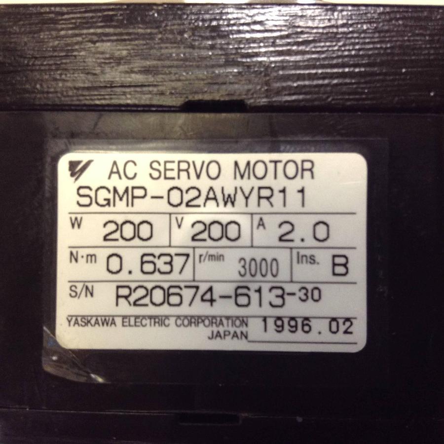 Used YASKAWA AC Servo Motor SGMP-02AWYR11 #73527