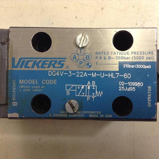 Used VICKERS Directional Hydraulic Valve DG4V322AMUHL760 Used