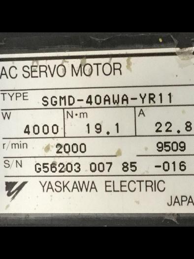 Used YASKAWA AC Servo Motor SGMD-40AWA-YR11 #106143