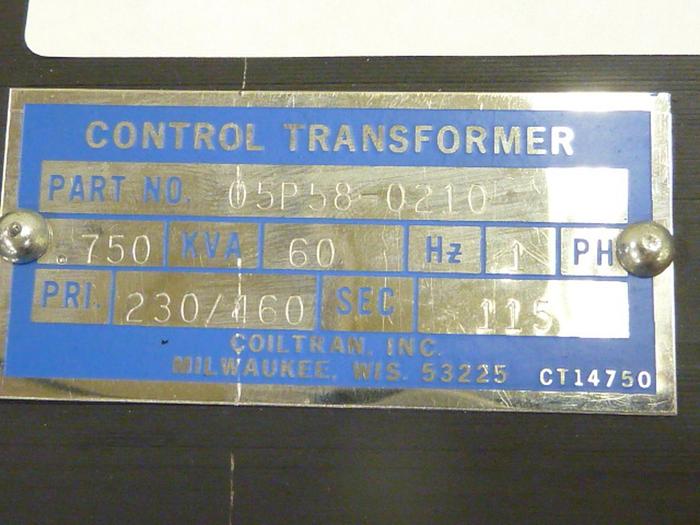 Used COILTRAN INC .750 kVA Transformer 05P58-0210 #45760