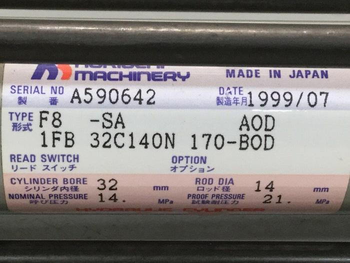Used HORIUCHI MACHINERY Injection Sled Cylinder F8-SA 1FB32C140N170-BOD #107625