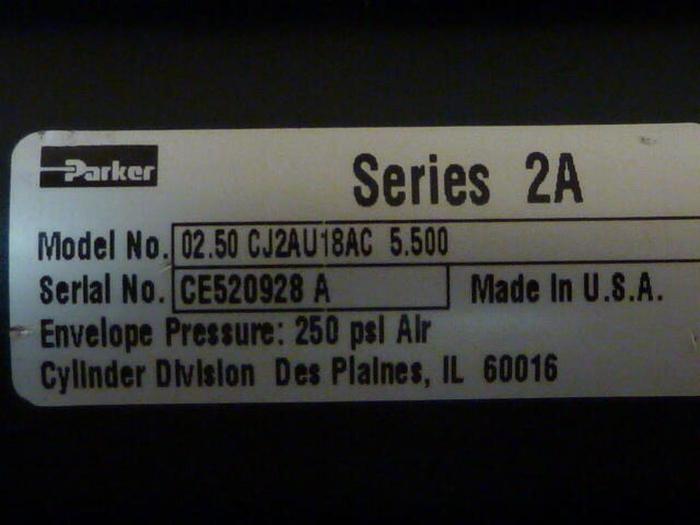 Used PARKER Pneumatic Air Cylinder 02.50 CJ2AU18AC 5.500 #28710