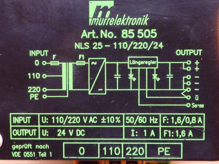 Used MURR ELEKTRONIK Power Supply NLS25 #33951