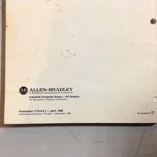 Used ALLEN BRADLEY User's Manual 1775-6.5.1 #70859