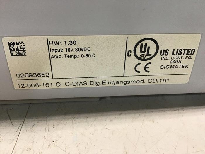 Used SIGMATEK Module 12-006-161-O CDI161 #143849