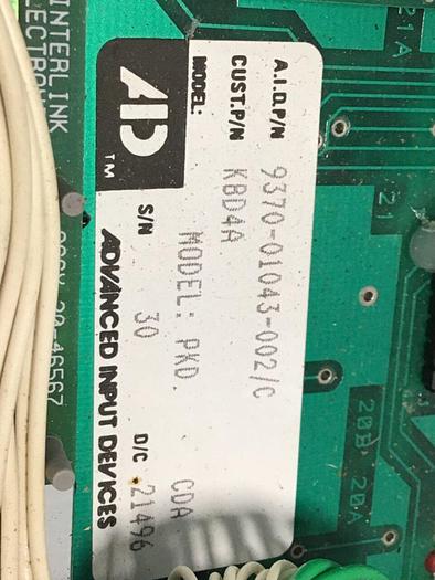 Used ADVANCED INPUT DEVICES Control Panel PKD CDA KBD4A #117558