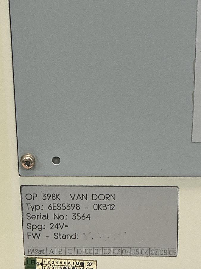 Used VAN DORN 6ES5398-0KB12